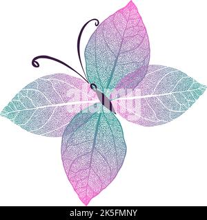 Schmetterlingslogo. Schmetterling aus Blättern. Vektorgrafik Stock Vektor