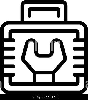 Leerer Strukturvektor für Toolbox-Symbole. Kit öffnen. Hammer-Ausrüstung Stock Vektor