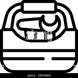 Umrissvektor für Toolbox-Symbol. Werkzeugkasten. Reparaturkoffer Stock Vektor