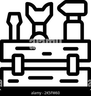 Vektorgrafik für die gesamte Werkzeugpalette. Werkzeugkasten. Hammer reparieren Stock Vektor