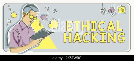 Konzeptuelle Bildunterschrift ethisches Hacking. Geschäftsansatz ein rechtlicher Versuch, ein Netzwerk für Penetrationstests zu knacken Stockfoto