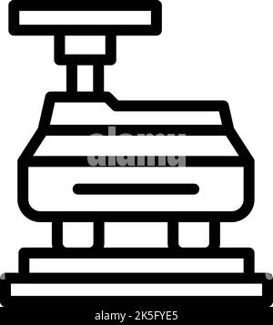 Neue Auto drucken Symbol Umriss Vektor. Bremsseite. Motorbatterie Stock Vektor