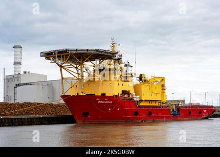 Ocean Zephyr North Sea Energy Support Schiff Great Yarmouth Norfolk UK Stockfoto