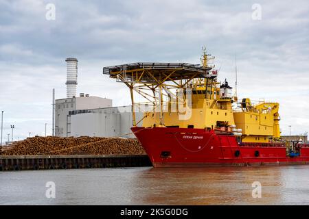 Ocean Zephyr North Sea Energy Support Schiff Great Yarmouth Norfolk UK Stockfoto