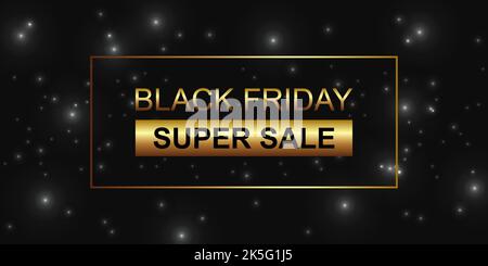 Black friday super Verkauf schwarz Glitzer Hintergrund. Stock Vektor