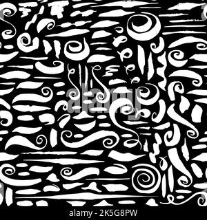 Nahtloses Muster mit Pinselstrichen. Handbemalter Pinsel verwischen die Textur. Grafisches Design-Element für Websites, stationäre Drucksachen, Stoff, Scra Stock Vektor