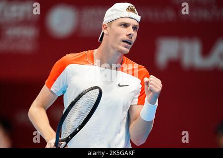Tokio, Japan. 7. Oktober 2022. Denis Shapovalov (CAN), 7. Oktober 2022 - Tennis : Einzel-Viertelfinale zwischen Denis Shapovalov (CAN) 2-0 Borna Coric (CRO) im Ariake Colosseum während der Rakuten Japan Open Tennis Championships 2022 in Tokio, Japan. Quelle: SportsPressJP/AFLO/Alamy Live News Stockfoto