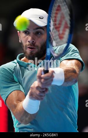 Ariake Colosseum, Tokio, Japan. 7. Oktober 2022. Borna Coric (CRO), 7. OKTOBER 2022 - Tennis : Rakuten Japan Open Tennis Championships 2022 Männer Einzel Viertelfinale im Ariake Colosseum, Tokio, Japan. Quelle: Naoki Morita/AFLO SPORT/Alamy Live News Stockfoto