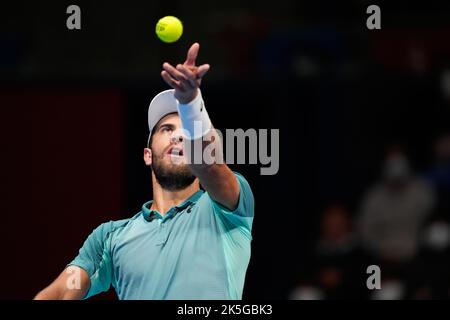 Ariake Colosseum, Tokio, Japan. 7. Oktober 2022. Borna Coric (CRO), 7. OKTOBER 2022 - Tennis : Rakuten Japan Open Tennis Championships 2022 Männer Einzel Viertelfinale im Ariake Colosseum, Tokio, Japan. Quelle: Naoki Morita/AFLO SPORT/Alamy Live News Stockfoto