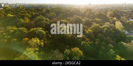 Holland Park ist eine Gegend von Kensington, am westlichen Rand von Central London, die eine Straße und einen öffentlichen Park mit dem gleichen Namen enthält Stockfoto