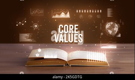 Business Inschrift aus einem offenen Buch Stockfoto