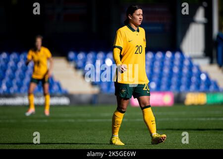 London, Großbritannien. 08. Oktober 2022. Sam Kerr (20 Australien) während des Internationalen Freundschaftsspiels zwischen Australien und Südafrika auf Kingsmeadow in London, England. (Liam Asman/SPP) Quelle: SPP Sport Press Photo. /Alamy Live News Stockfoto