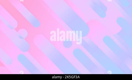 Abstraktes Design mit türkisfarbenen diagonalen geometrischen Formen auf rosa Hintergrund. Moderner und trendiger Hintergrund in 4K Auflösung. Lebendige und helle Farben. Stockfoto