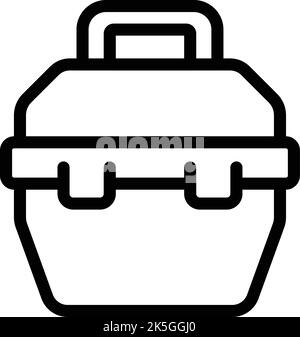 Umrissvektor für das Reparaturfeld-Symbol. Werkzeugsatz. Heimtasche Stock Vektor