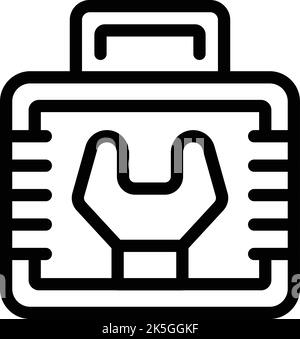 Leerer Strukturvektor für Toolbox-Symbole. Kit öffnen. Hammer-Ausrüstung Stock Vektor