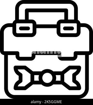 Creative Toolbox Icon Umrissvektor. Werkzeugkasten. Baumaschinen Stock Vektor