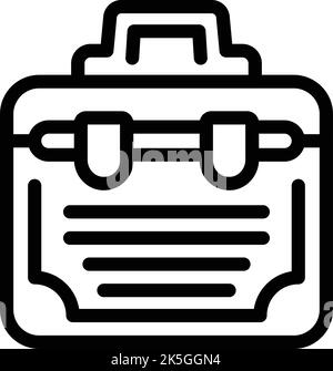 Umrissvektor für das Symbol „Werkzeugkoffer“. Toolkit-Hardware. Kiste öffnen Stock Vektor