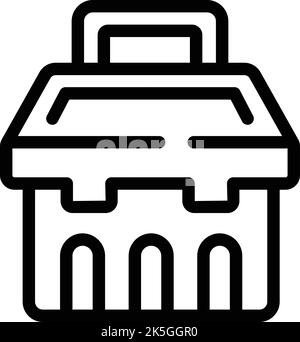 Umrissvektor für das Thorax-Toolbox-Symbol Werkzeugkasten. Kit öffnen Stock Vektor
