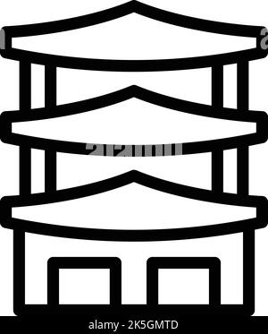 Stadt Pagode Symbol Umriss Vektor. Japan kyoto. Tempelturm Stock Vektor