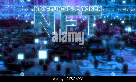 Nicht-fungible Token, Abbildung Stockfoto