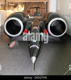 ThrustSSC 1997 - British-designed und gebaut World Land Speed Record Auto. Stockfoto