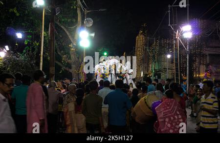 Durga puja Vijayadashami, auch bekannt als Dussehra, Dasara. Stockfoto