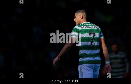 McDiarmid Park, Perth, Großbritannien. 8. Oktober 2022. Schottischer Premier League-Fußball, St. Johnstone versus Celtic: Giorgos Giakoumakis of Celtic Credit: Action Plus Sports/Alamy Live News Stockfoto