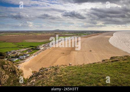 Brean Beech vom Gipfel des Brean Down, North Somerset, England Stockfoto