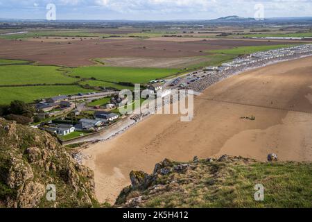 Brean Beech vom Gipfel des Brean Down, North Somerset, England Stockfoto