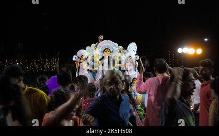 Durga puja Vijayadashami, auch bekannt als Dussehra, Dasara. Stockfoto