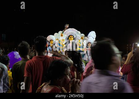 Durga puja Vijayadashami, auch bekannt als Dussehra, Dasara. Stockfoto