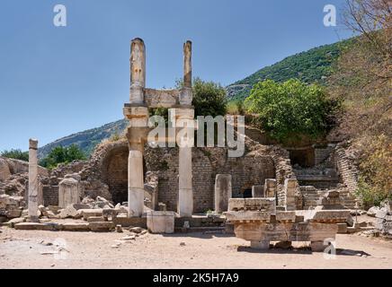 Domitianstempel in Ephesus Archäologische Stätte, Selcuk, Türkei Stockfoto