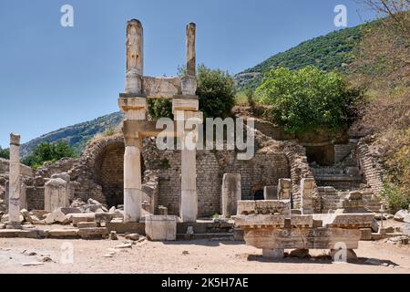 Domitianstempel in Ephesus Archäologische Stätte, Selcuk, Türkei Stockfoto