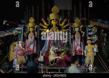 Durga puja Vijayadashami, auch bekannt als Dussehra, Dasara. Stockfoto