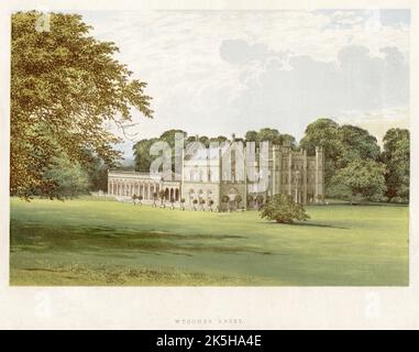 1880. Ein antiker Druck mit dem Titel ‘Wycombe Abbey'. High Wycombe, Buckinghamshire, England. Ursprünglich veröffentlicht in „Eine Reihe malerischer Ansichten der Sitze der Adligen und Herren von Großbritannien und Irland“ Stockfoto