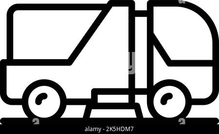 Vektor für die Kontur des Symbols der verschmutzten Maschine. Straßenfahrzeug. Sauberer kommunal Stock Vektor