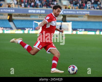 London, Großbritannien. 08. Oktober 2022. LONDON ENGLAND - OKTOBER 08 :Matt Crooks von Middlesbrough während des Meisterschaftsspiel zwischen Millwall gegen Middlesborough in Den, London am 08.. Oktober 2022 Credit: Action Foto Sport/Alamy Live News Stockfoto