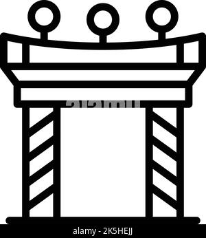 Konturvektor für Kathmandu-Bogensymbol. Asien-Flagge. Kulturdenkmal Stock Vektor