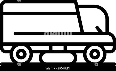 Umrissvektor für Straßenkehrmaschine. LKW. Maschine kommunal Stock Vektor
