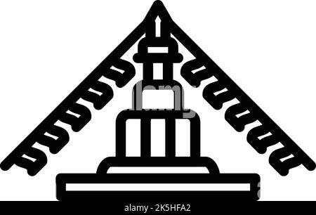 Festival Stupa Icon Umriss Vektor. Wahrzeichen Tempel. Bali-Land Stock Vektor