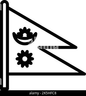 Konturvektor für das Markierungssymbol von Kathmand Skyline von Nepal. Kultur der Wahrzeichen Stock Vektor