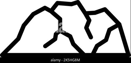 Konturvektor für die Symbolumrisse der Berge von Skyline von Nepal. Städteregfahrt Stock Vektor