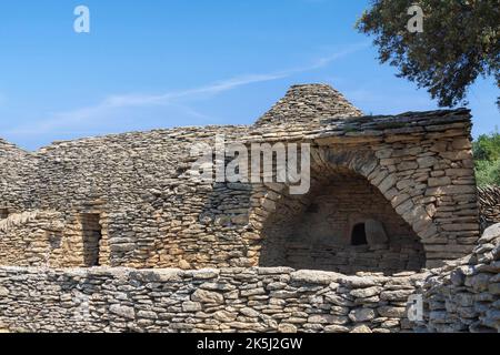 Village des Bories, Dorf der Steinhütten, Freilichtmuseum, Gordes, Vaucluse, Provence-Alpes-Cote dAzur, Frankreich Stockfoto