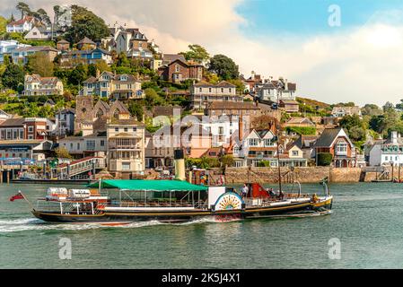 Kingswear Castle Raddampfer in Dartmouth Harbour, Devon, England, Großbritannien Stockfoto