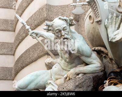 Power at Sea, die Macht zur See, Brunnen von Rudolf Weyr, Hofburg, Michaelerplatz, Wien, Österreich Stockfoto