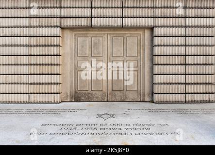 Holocaust-Mahnmal Judenplatz, Namenlose Bibliothek, für österreichische jüdische Opfer der shoah, Wien, Österreich Stockfoto