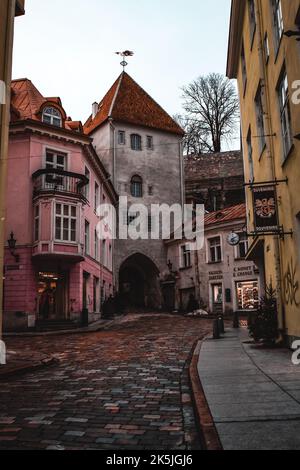 Einer der 26 verbleibenden Türme in der Altstadt von Tallinns. Es ist eines der am besten erhaltenen mittelalterlichen Festungssysteme in Europa. Estland Stockfoto