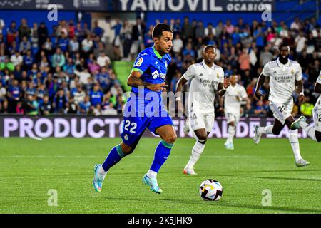 8. Oktober 2022: GETAFE, SPANIEN - 8. OKTOBER: Damian Suarez von Getafe CF während des Spiels zwischen Getafe CF und Real Madrid CF von La Liga Santander am 8. Oktober 2022 im Coliseum Alfonso Pérez in Getafe, Spanien. (Bild: © Samuel CarreÃ±O/PX Imagens via ZUMA Press Wire) Stockfoto