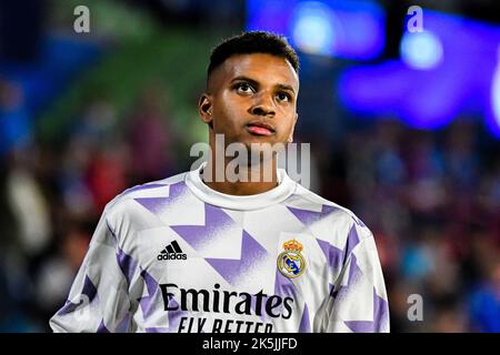 8. Oktober 2022: GETAFE, SPANIEN - 8. OKTOBER: Rodrygo von Real Madrid CF während des Spiels zwischen Getafe CF und Real Madrid CF von La Liga Santander am 8. Oktober 2022 im Coliseum Alfonso Pérez in Getafe, Spanien. (Bild: © Samuel CarreÃ±O/PX Imagens via ZUMA Press Wire) Stockfoto