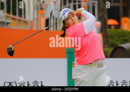 Aug 25, 2022-Chuncheon, Südkorea-Ahn Sun Ju Aktion in der Halle 1. während einer Hanhwa Classic 2022 Runde 1 im Jade Palace Golf Club in Chun Cheon, Südkorea. Stockfoto